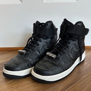 Nike Black High-Top Graphic Leather Sneakers